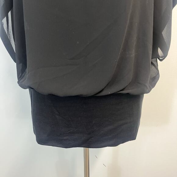 Joseph A Blouse sz Large Black Sheer Is It Silk? Evening Wedding Cocktail Dressy - Picture 3 of 7
